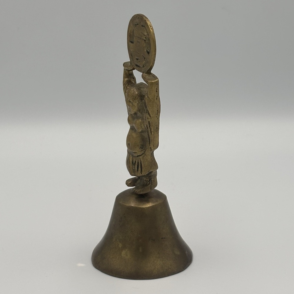 VINTAGE‎ BRASS BUDDHA BELL TRIUMPHANT BUDDA FIGURINE LUCKY BELL - Picture 6 of 12